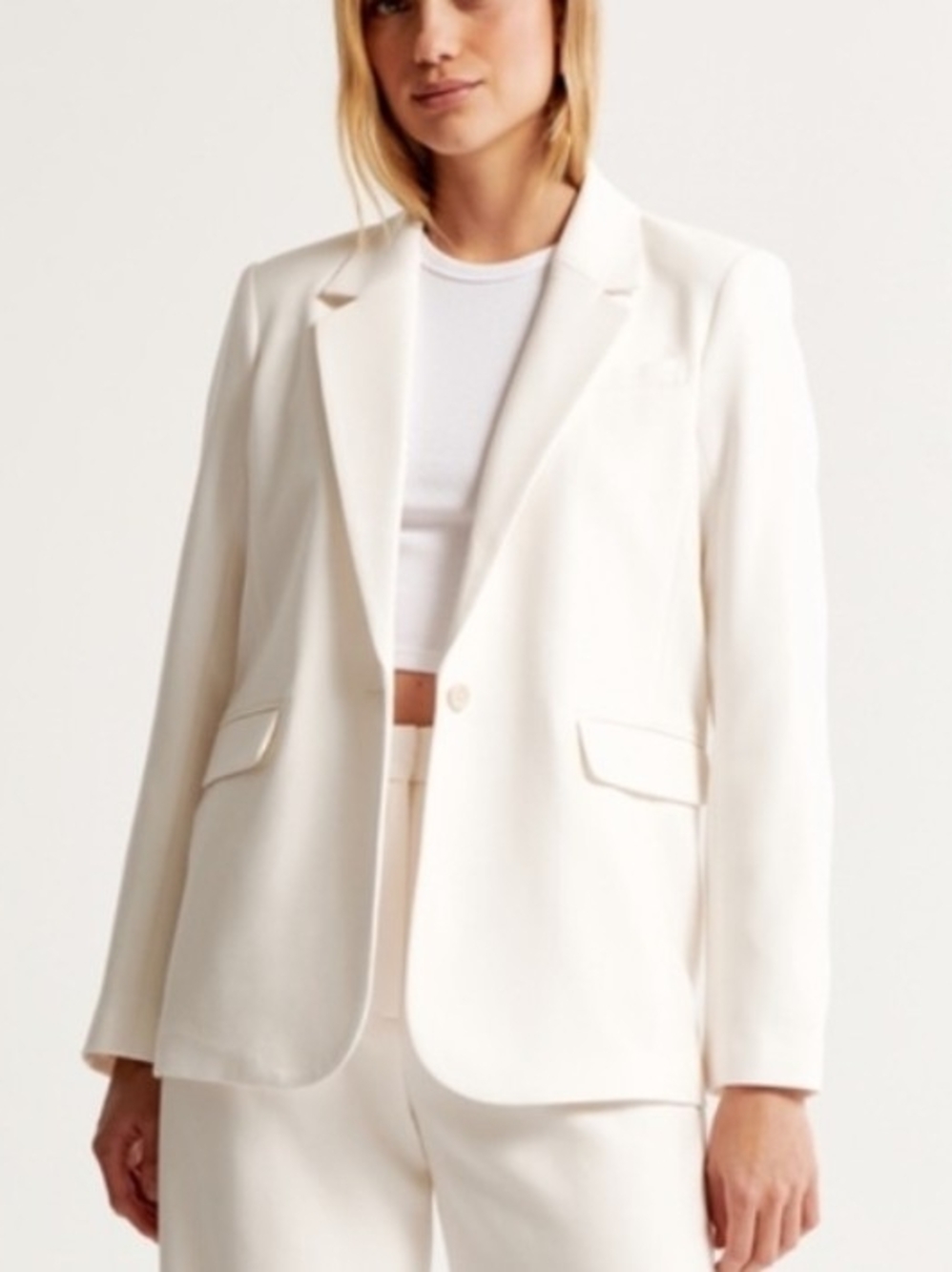 Abercrombie & Fitch Classic Suiting Blazer Off-White Cream Medium NWT